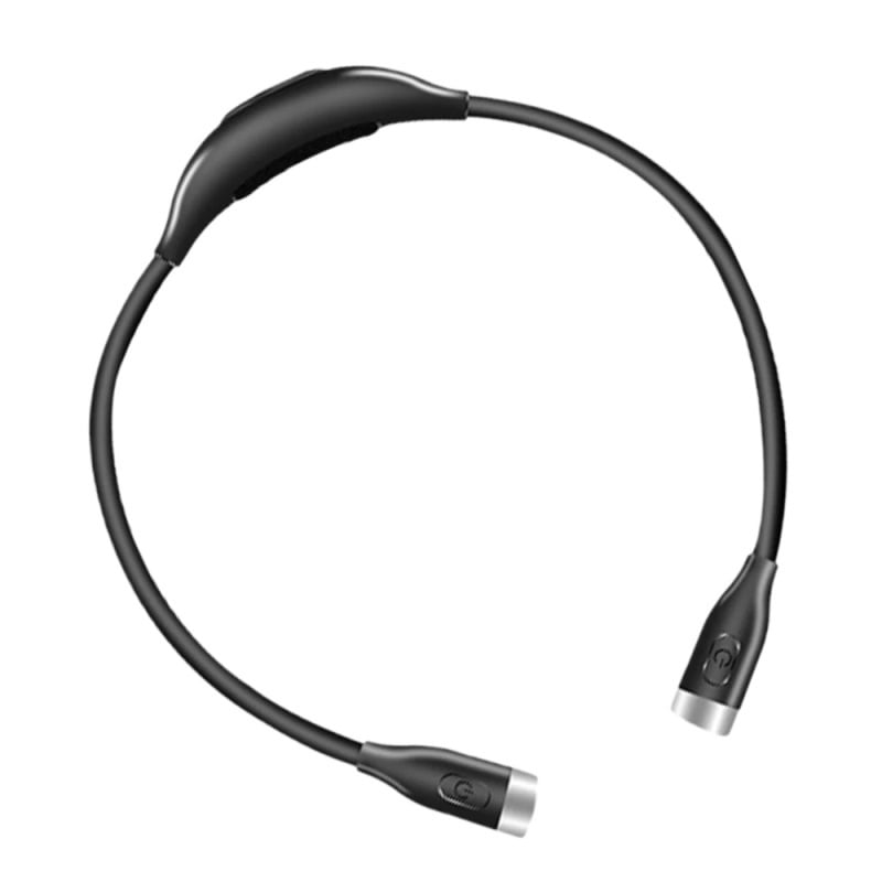 Black/Light Red LED USB Rechargeable Hanging Neck Light Eye Protection ...