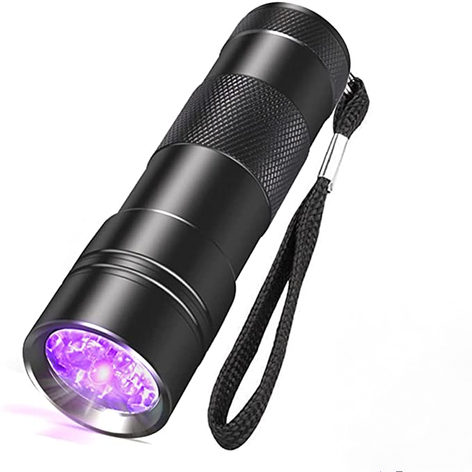 Black Light Torch, 1 Pack of 12 LED UV Black Light Torches, 395nm