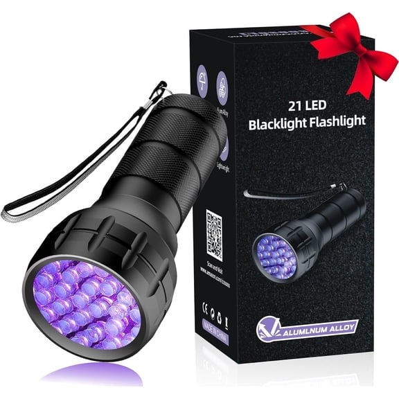 Black Light UV Flashlight, 21 Handheld UV Light, 395nm Mini Blacklight Flashlight, Portable Pet Detector for Stains, , Scorpion, Curing, Nails