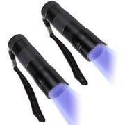 Black Light UV Flashlight,Blacklight 12 LED Urine Detector For Dog/Cat/Pet Urine & Dry Stains and Bed Bug On Carpets/Rugs/Floor,Matching with Pet Odor Eliminator - 2pack