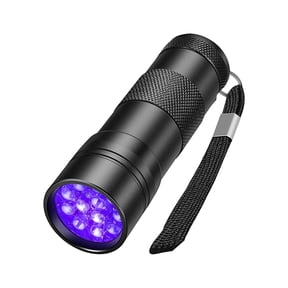 Black Light UV Light Flashlight, 395nm 12 LED Ultraviolet Blacklight Flashlight Mini Powerful Pet Urine Detector for Dog/Cat, Carpet Dry Stains Detection, Spot Scorpions, Resin Curing