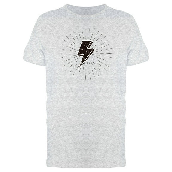 Black Lightning Bolt Cartoon T-Shirt Men -Image by Shutterstock, Male Large