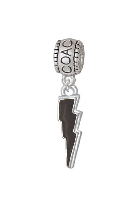 Black Lightning Bolt - Coach Charm Bead