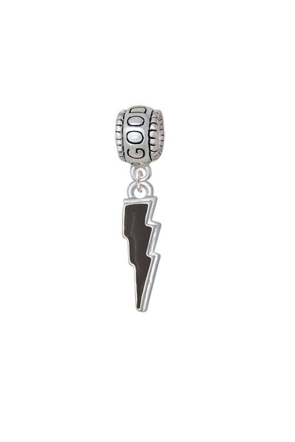 Black Lightning Bolt - Good Luck Charm Bead