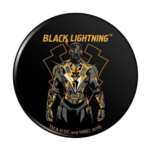 Black Lightning Graphic Pinback Button Pin