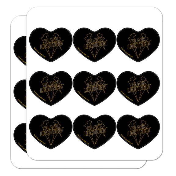 Black Lightning Logo Heart Shaped Planner Calendar Scrapbook Craft Stickers