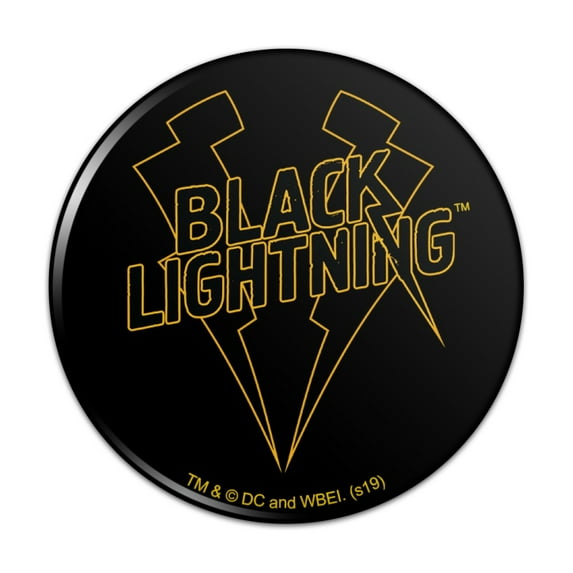 Black Lightning Logo Kitchen Refrigerator Locker Button Magnet