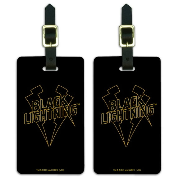 Black Lightning Logo Luggage ID Tags Suitcase Carry-On Cards - Set of 2