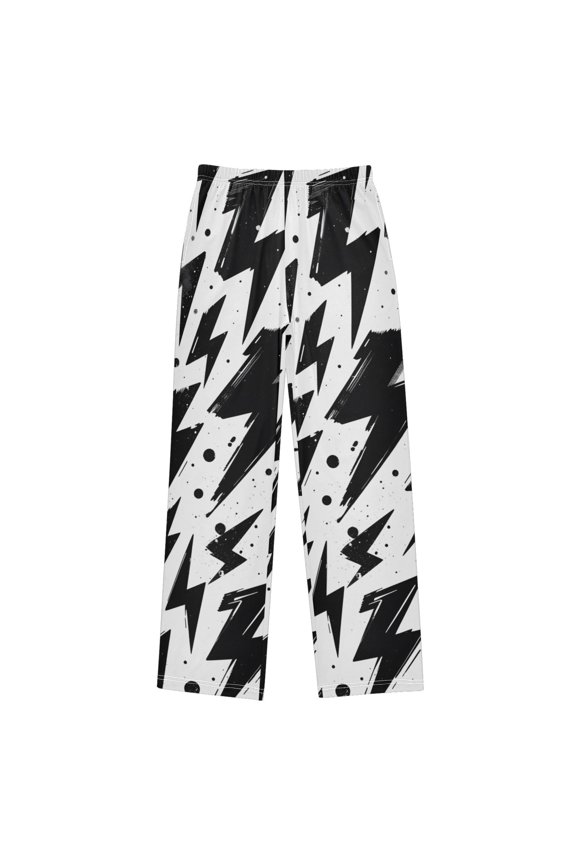 Black Lightning Pattern Pajama Pants Soft Lightweight Lounge Pants Bottoms Sleep Pants Warm Comfy