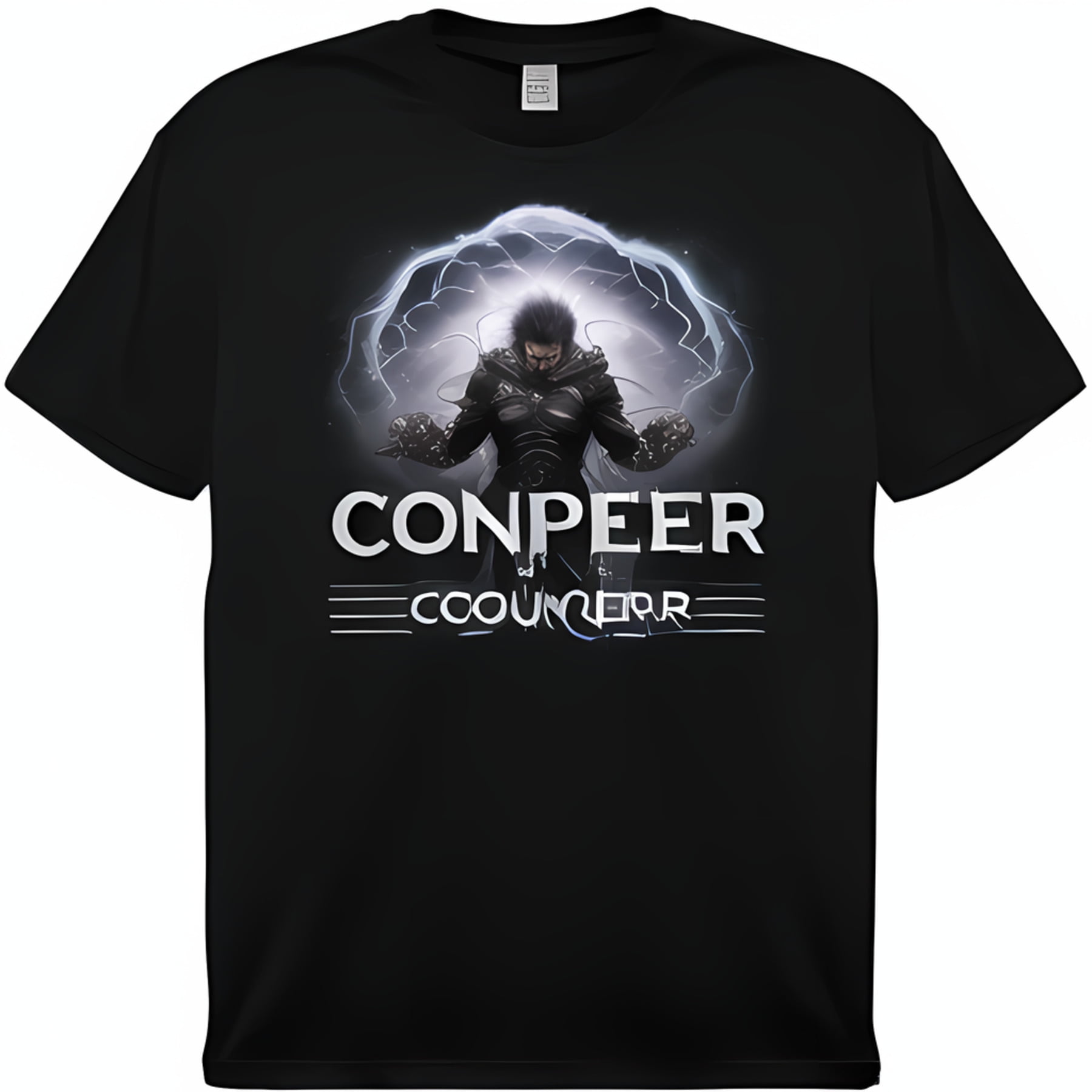 Black Lightning TShirt with 'Lin Lettles' Design & 'Coramper' t Laser