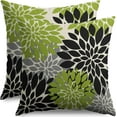 thumbnail image 1 of Black Lime Green Pillow Covers 20X20 Inch Set of 2, Spring Summer Floral Dahlia Flower Cream Decorative Throw Pillow Covers Outdoor Modern Farmhouse Cushion Case for Home Couch Sofa Bed Decor, 1 of 5