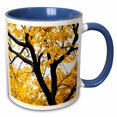 thumbnail image 1 of 3drose, Black Linden Tree Body, Yellow Leaves, White Autumn Sky, 15oz Two-tone Blue Mug, 1 of 6