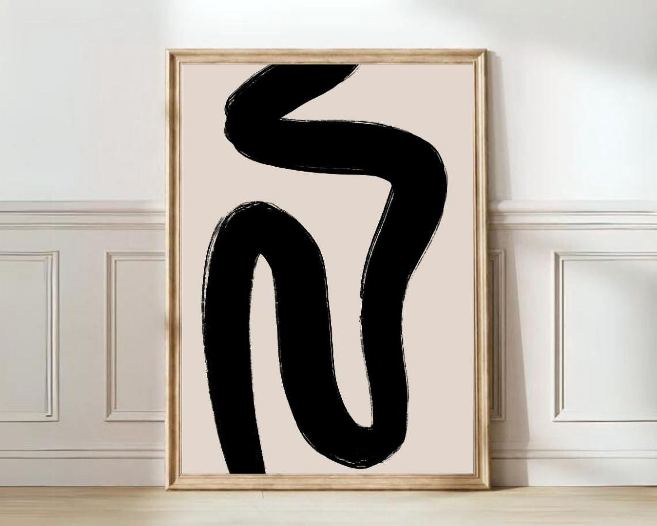 Black Line Art Poster, Bold Minimalist Abstract Design For Neutral ...