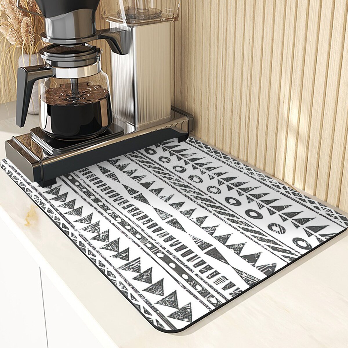 Black Line Bat Drain Mats Kitchen Countertop Spider Placemat Absorbent