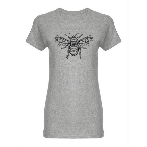 Black Line Bee T-Shirt Women -Image by Shutterstock, Female 3X-Large