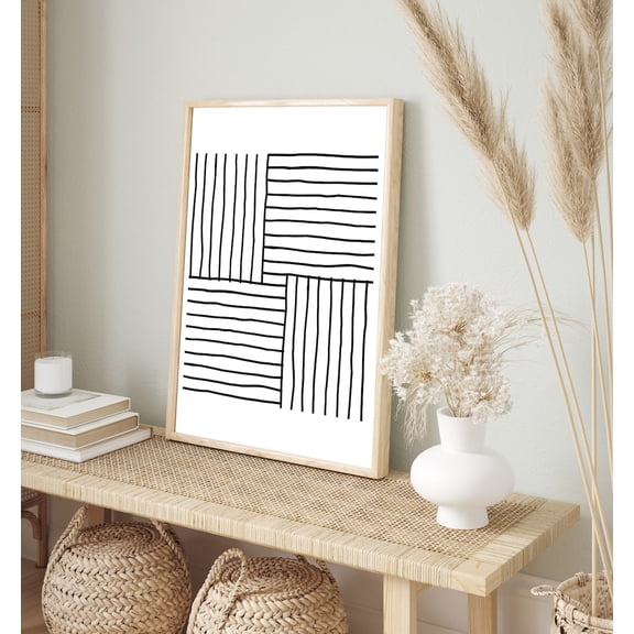 Black Line Print, Geometric Line Art, Abstract Wall Decor, Wall Art, Abstract Print, Minimalist Wall Art, Downloadable Print Poster Decor, Size 12x18 UNFFRAMED F03.1.8l160