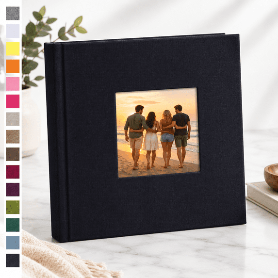 Poclets Black Linen Cover Photo Album with 1000 Pockets for 4x6 Pictures ...