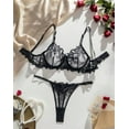 thumbnail image 1 of Black Lingerie Set Sexy Embroidery, 1 of 5