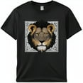 Black Lion TShirt Intricate Vector Art Design Men's & Women's TShirt