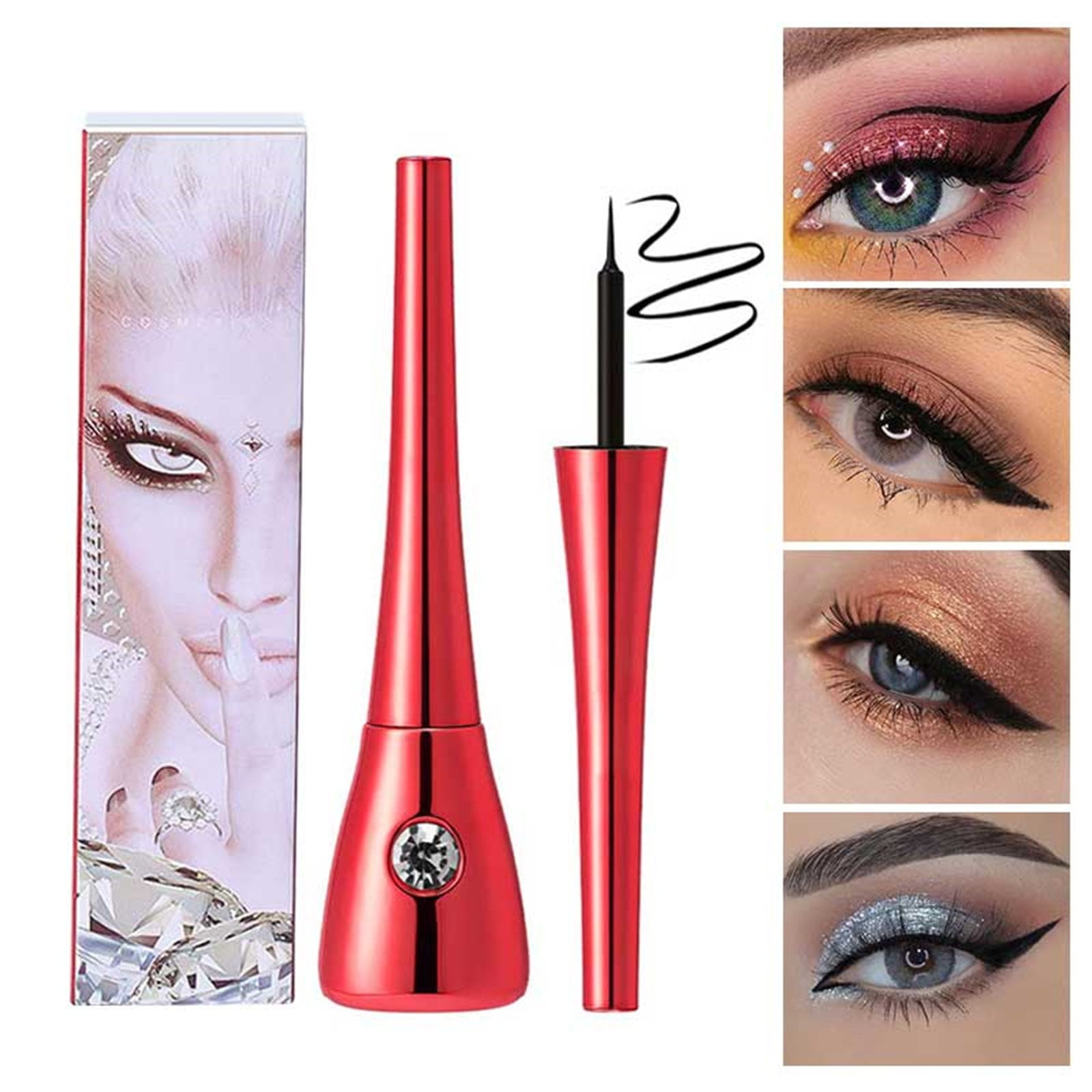 Black Liquid Satin Finish Formula Long Lasting Quick Drying Precise Fine Eye Liner Liquid Pen