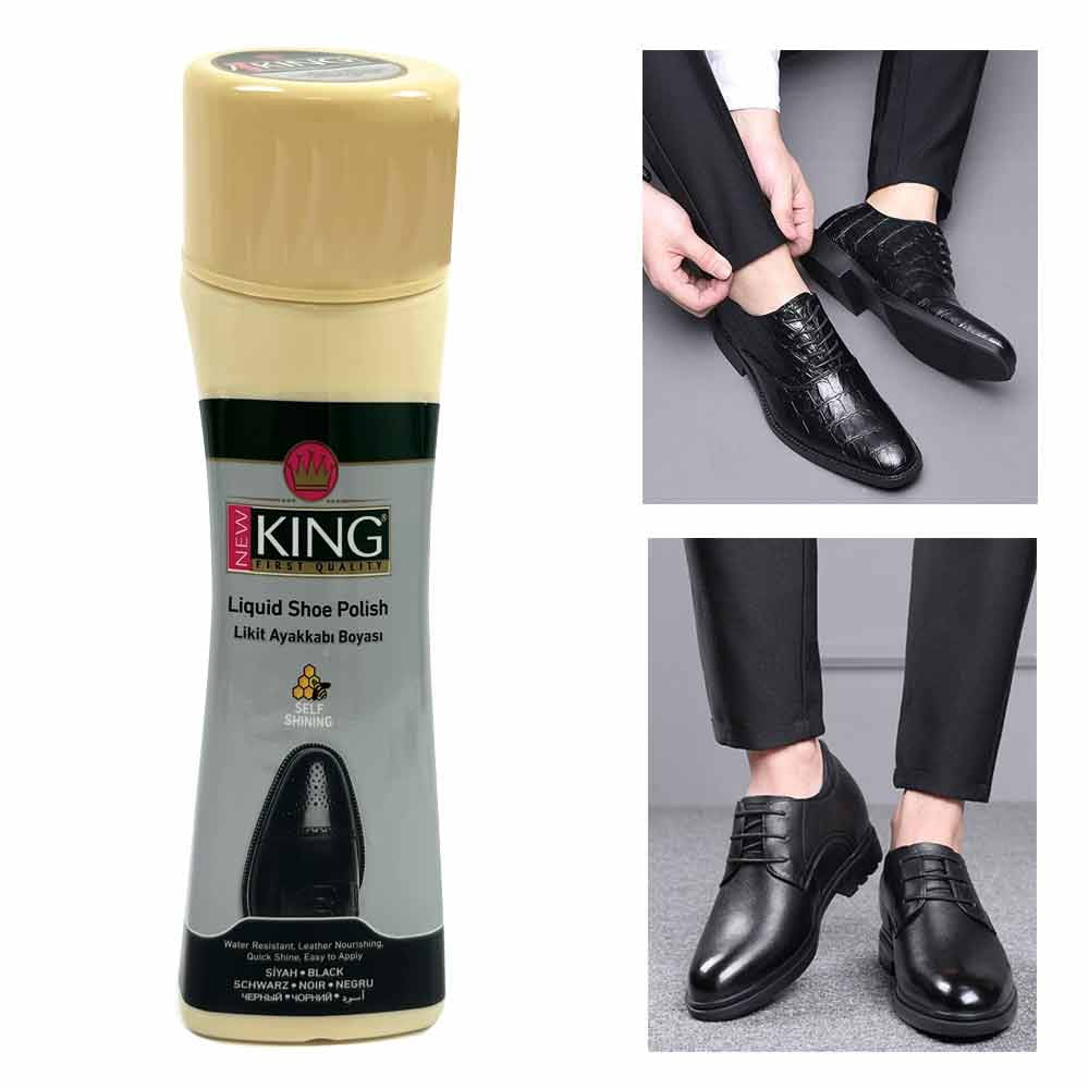 Black Liquid Shoe Polish Sponge Instant Shine Leather Boots Sponge Top 2.5oz