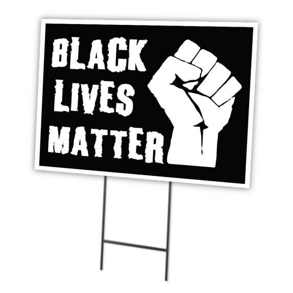Black Lives Matter 12" X 16" Yard Sign & Stak | Protect Your Business, Municipality, Home & Colleagues | Made in The USA