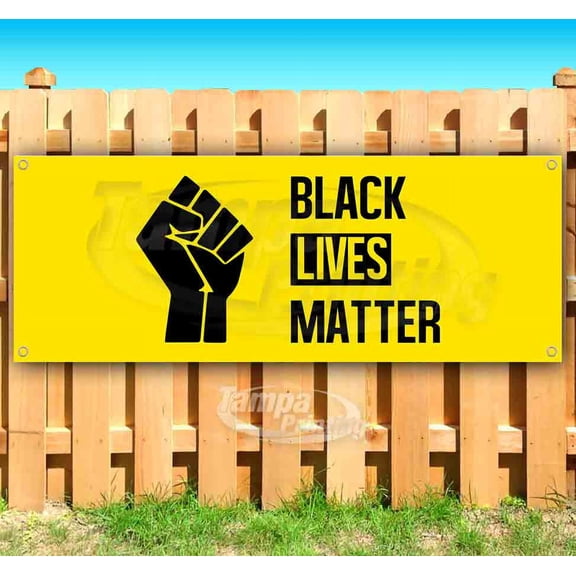 Black Lives Matter 13 oz Vinyl Banner With Metal Grommets