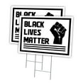 thumbnail image 1 of Black Lives Matter 2 Pack 12" X 16" Yard Sign & Stak | Protect Your Business, Municipality, Home & Colleagues | Made in The USA, 1 of 3