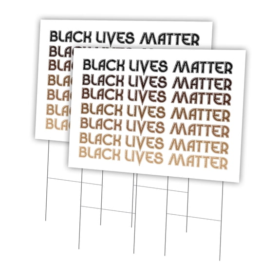 Black Lives Matter 2 Pack Of 24" x 36" Yard Sign & Stake | Business, Municipality, Home & Colleagues | Made in The USA