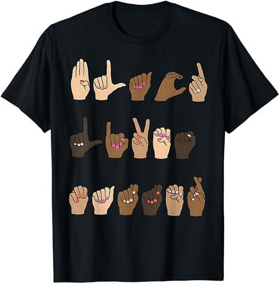 Black Lives Matter ASL Sign Language Hand Signs Deaf & Mute TShirt