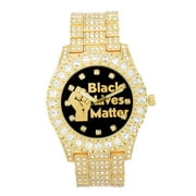 Black Lives Matter Blinged Out Royalty Big Rocks Watch fit for a King with Iced Out Diamonds - ST10327 BL