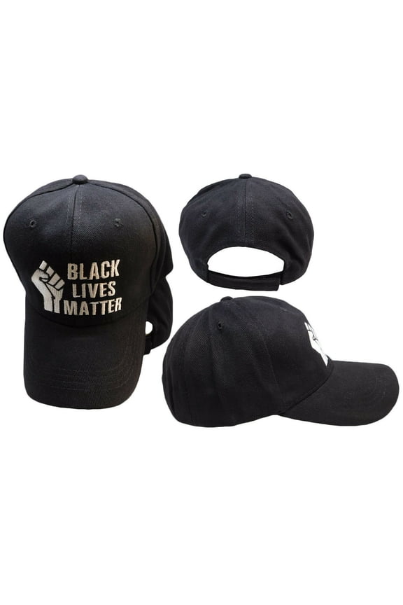 Black Lives Matter Fist BLM 100% Cotton Adjustable Embroidered Baseball Hat Cap
