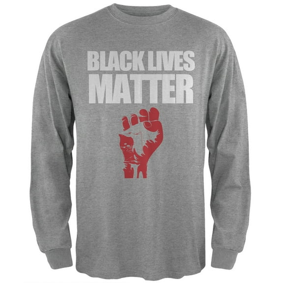 Black Lives Matter Heather Grey Adult Long Sleeve T-Shirt - Medium