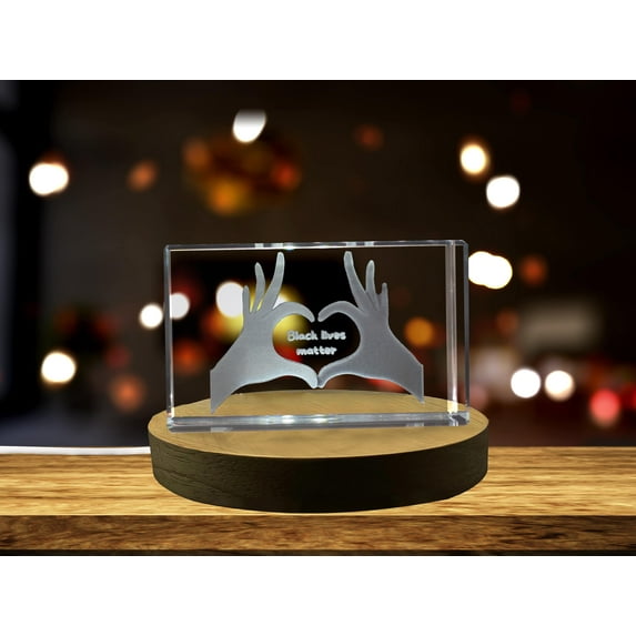 Black Lives Matter Human Rights 3D Engraved Crystal 3D Engraved Crystal Keepsake/Gift/Decor/Collectible/Souvenir