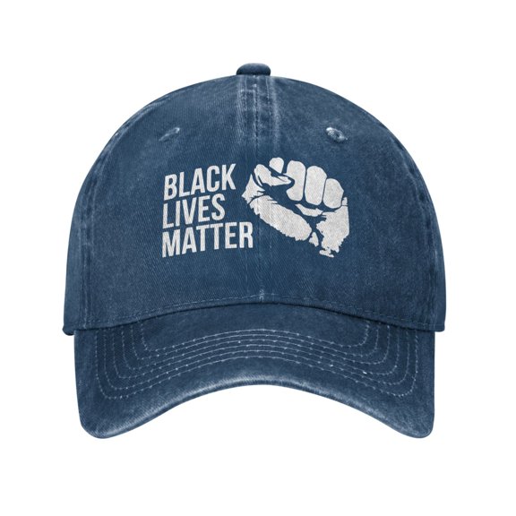 Black Lives Matter Logo Unisex Adult Washed Denim Cotton Sport Outdoor Baseball Cap Adjustable Cowboy Baseball Hat