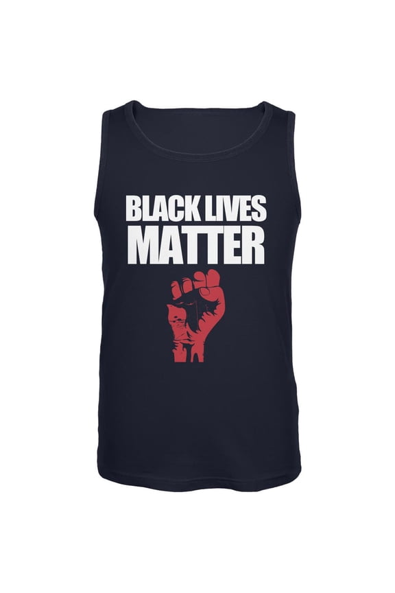 Black Lives Matter Navy Adult Tank Top - Large
