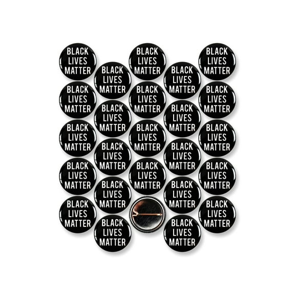 Black Lives Matter Pinback Buttons - 1 Inch Round - 25 Pack