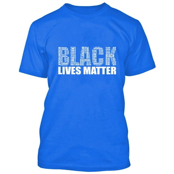 Black Lives Matter Printed Man T-shirt Short Sleeve Royal Blue Tee 3X-Large