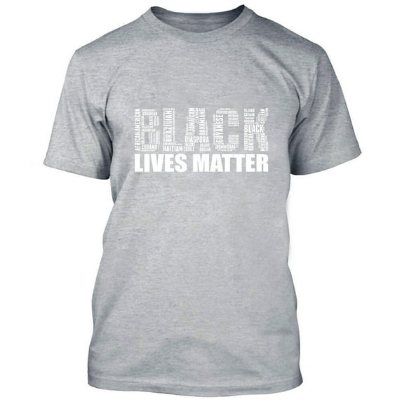 Black Lives Matter Printed Man T-shirt Short Sleeve Sport Gray Tee X-Large
