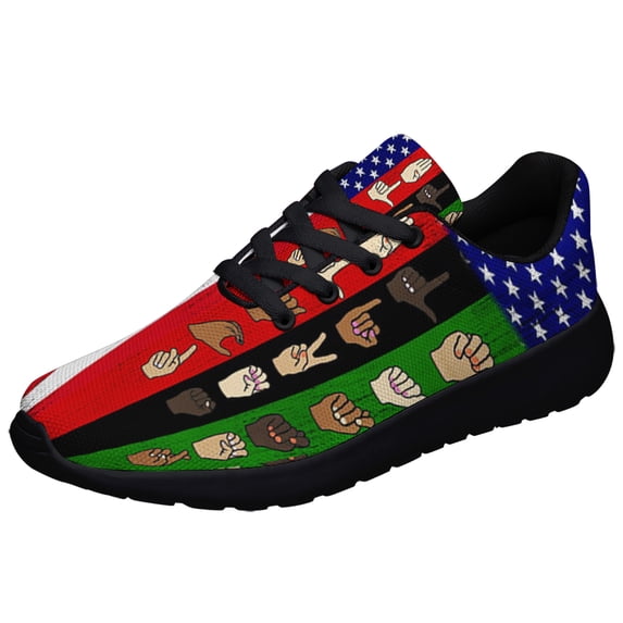 Black Lives Matter Shoes Sneakers for Women Men Black Size 5