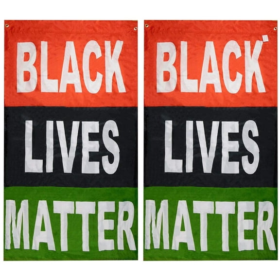Black Lives Matter Vertical Double Sided 3x5 Poly Nylon Flag Sleeve & Grommets