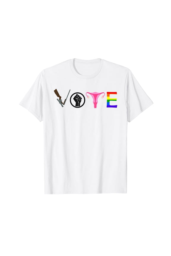Black Lives Matter Vote LGBT Gay Rights Feminist Equality White T-Shirt Short Sleeve Tee