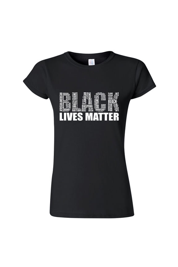 Black Lives Matter Women T-Shirt Vintage Letters Lady Tee Girl Outfit Color Black Medium