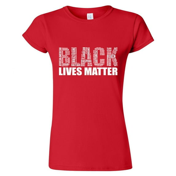 Black Lives Matter Women T-Shirt Vintage Letters Lady Tee Girl Outfit Color Red X-Large