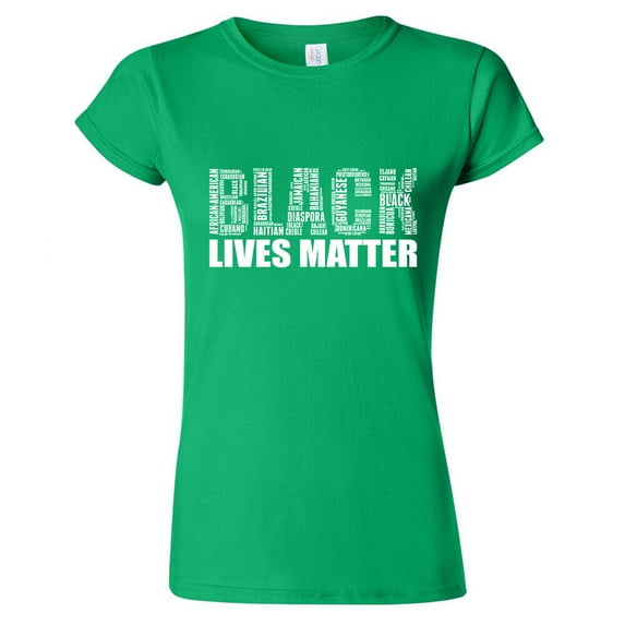 Black Lives Matter Women T-Shirt Vintage Letters Lady Tee Girl Outfit Color Royal Blue 2X-Large