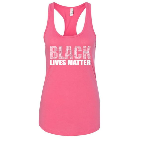 Black Lives Matter Women Tank Top Vintage Letters Lady Tank Color Hot Pink 2X-Large