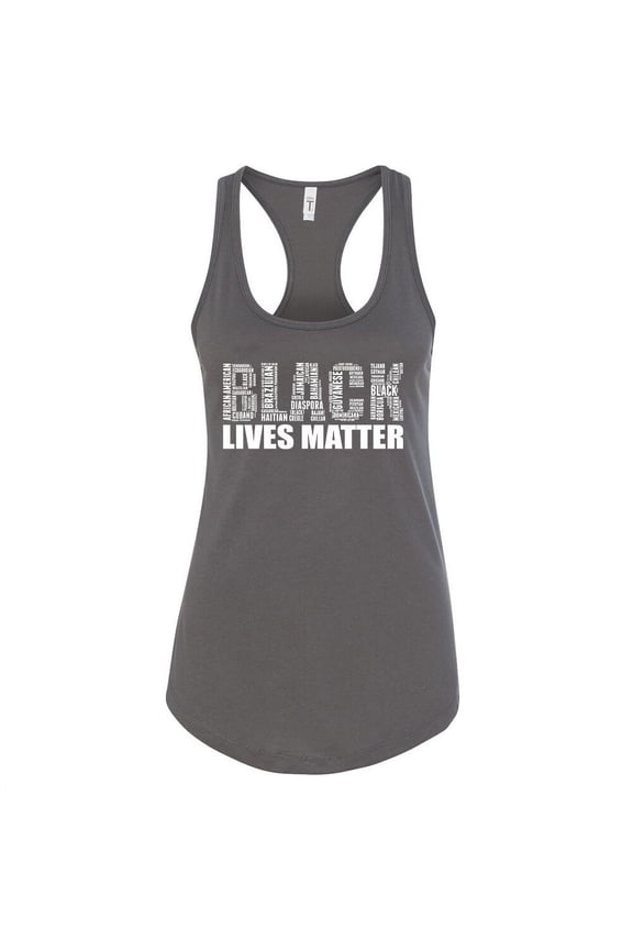 Black Lives Matter Women Tank Top Vintage Letters Lady Tank Color charcoal X-Large