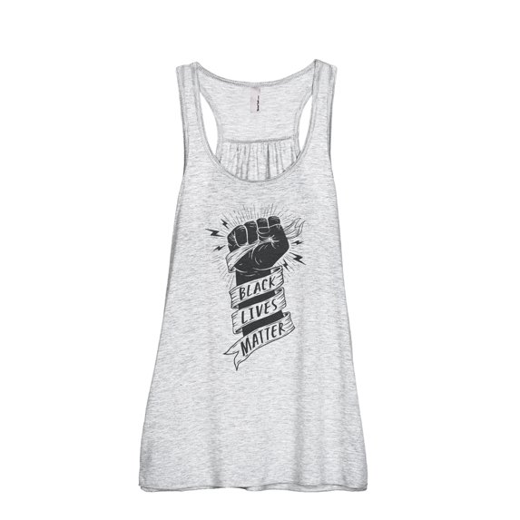 Black Lives Matter Women's Fashion Sleeveless Flowy Racerback Workout Yoga Tank Top Sport Grey 2X-Large