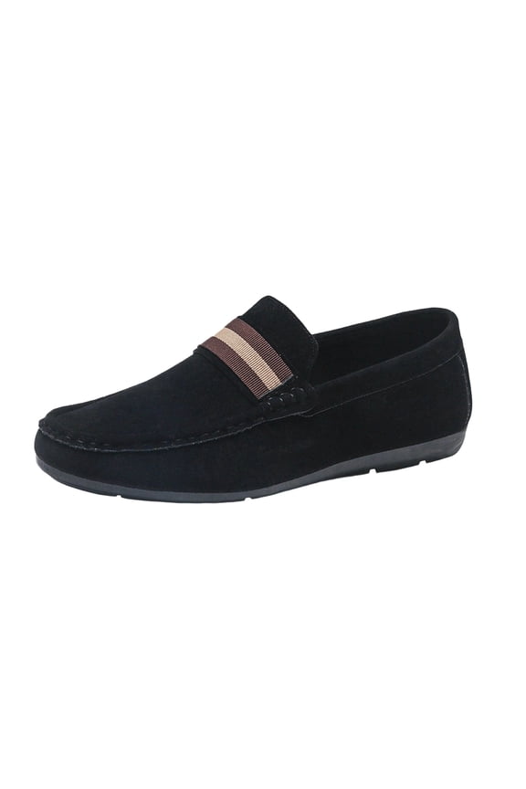 Black Loafers For Mens Round Toe Comfortable Slip On Casual Shoes Breathable Lightweight With Arch Support For Spring Summer Day Wear Size 43