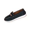 thumbnail image 1 of Black Loafers For Ladies British Style With Colorblock Round Toe Flat Sole Slip On Design Casual Wear Comfortable Fit For Indoor And Outdoor Use Size 36, 1 of 7
